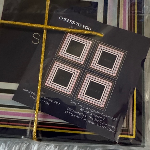 Trina Turk Black and Striped Coaster Set - Picture 7 of 7